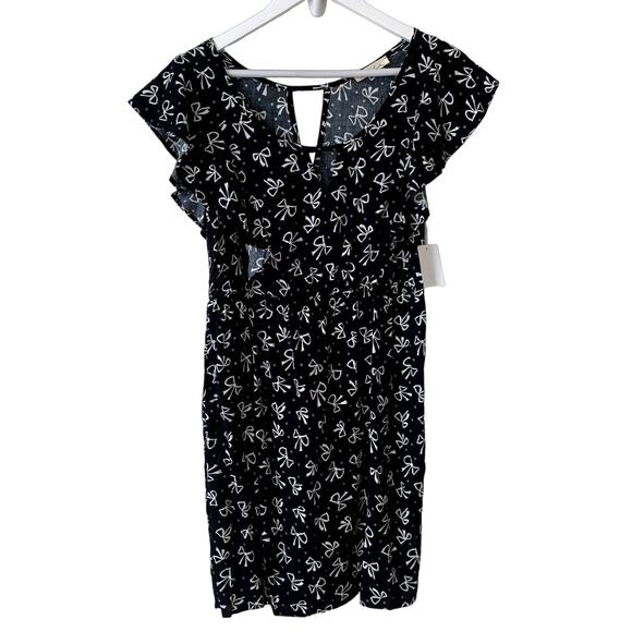 Lush Dress Size M Novelty Bow Print Twee Graphic Mini Flutter Kitsch Kidcore - Picture 1 of 6